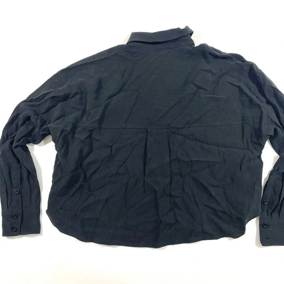 New Madewell Lusterweave Hartfield Crop Shirt Black Size XS - Picture 4 of 9